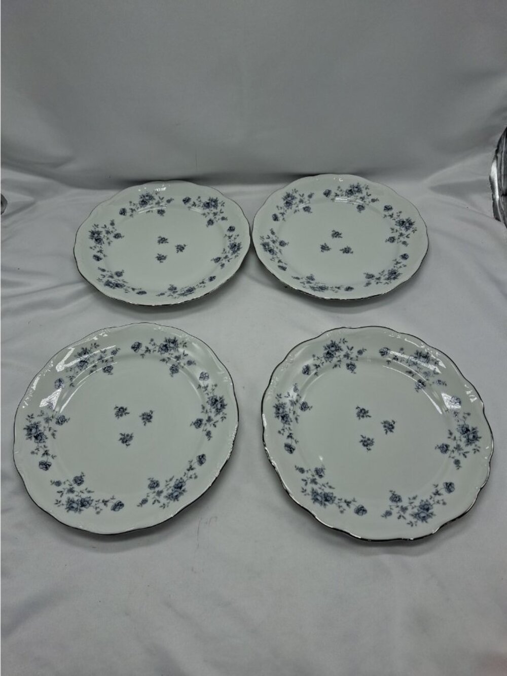 Johann Haviland Blue Garland Salad Plates 7.75" Bavaria Germany, SET OF 4